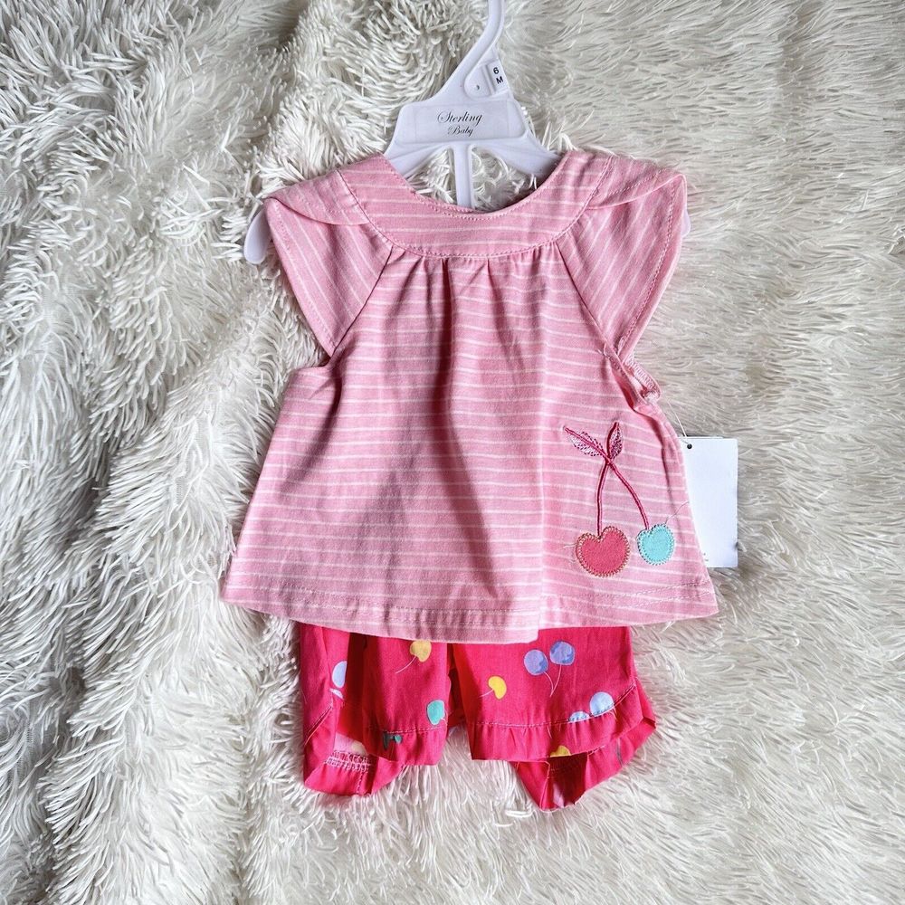 Sterling Baby Set of Blouse & Shorts Pink / Peach Size 6 Months